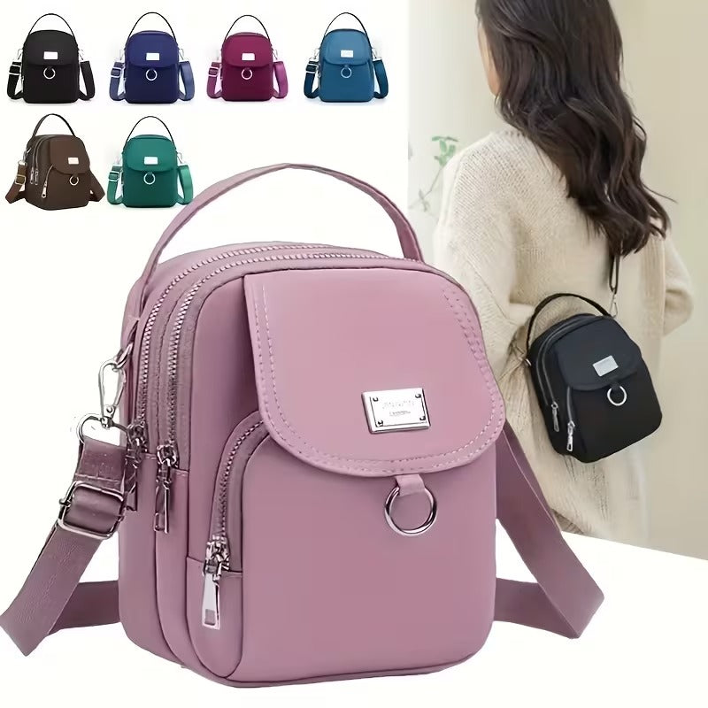 Casual Mini Crossbody with Adjustable Strap, Multi-Layer Crossbody Bag