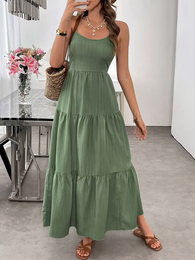 Solid Color Off-the-Shoulder Dress for Women