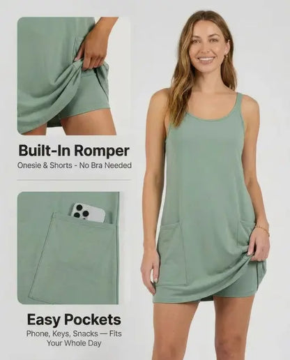 The Everyday Dress Built In Romper Relaxed Loose Fit Body Shapes