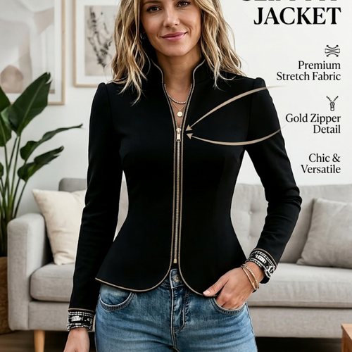 Vintage Elegant Gold Trim Jacket