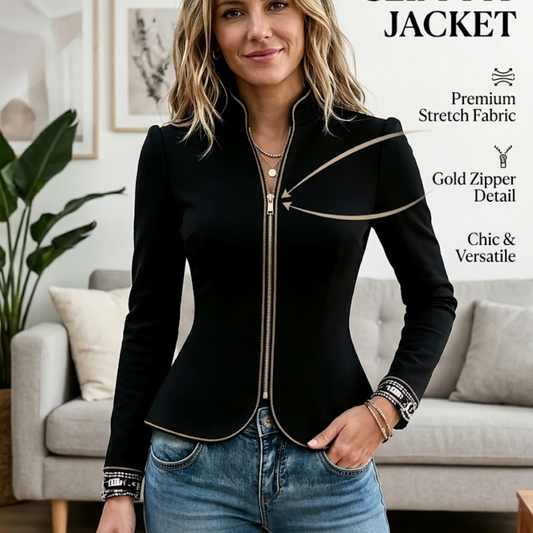 Vintage Elegant Gold Trim Jacket