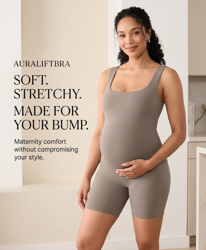 Auraliftbra — flattering maternity romper that moves with your changing body