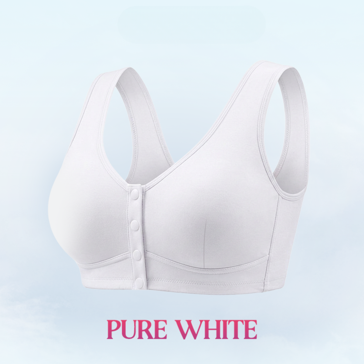 Front Closure Breathable Cotton Lifting Bra for Seniors