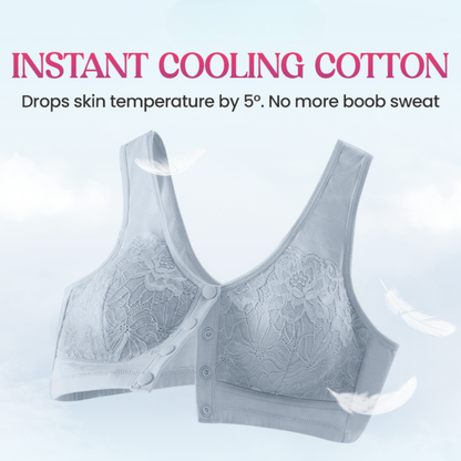 Front Closure Breathable Cotton Lifting Bra for Seniors