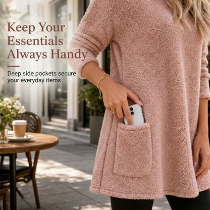 🧶 Women's warm round neck long sleeve top - Soft, comfortable everyday wear✨
