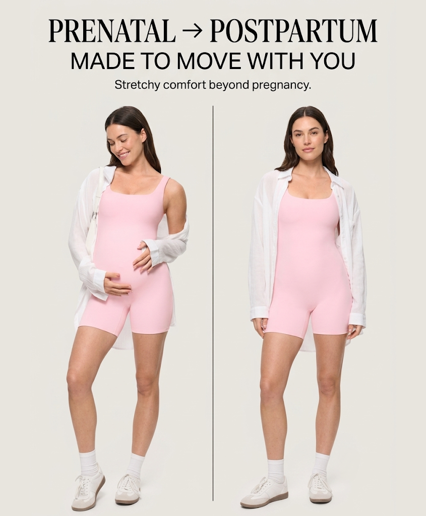 Auraliftbra — flattering maternity romper that moves with your changing body