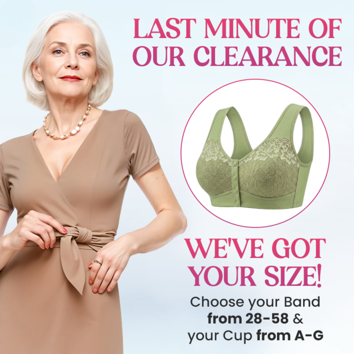 Front Closure Breathable Cotton Lifting Bra for Seniors