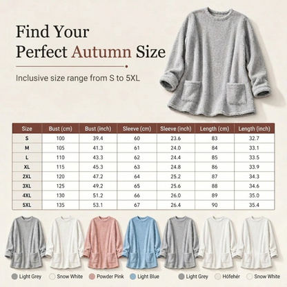 🧶 Women's warm round neck long sleeve top - Soft, comfortable everyday wear✨