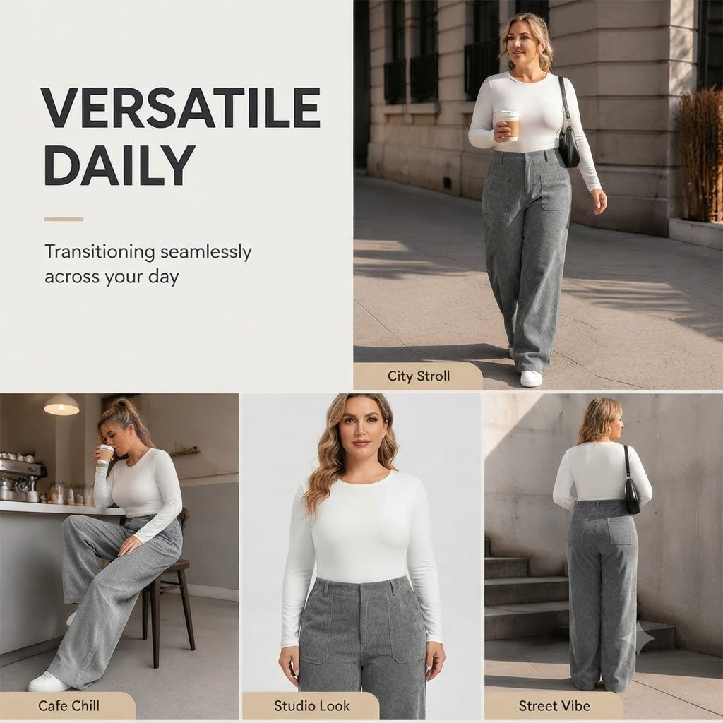 Women’s Casual Relaxed Fit Wide-Leg Pants