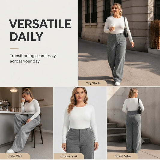 Women’s Casual Relaxed Fit Wide-Leg Pants