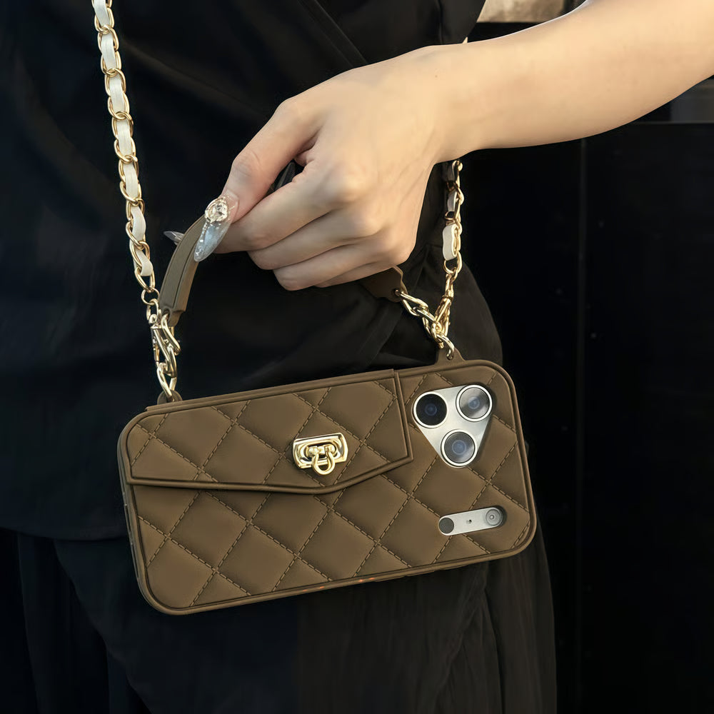 Luxe Quilted Vegan Silicone Case with Card Holder
