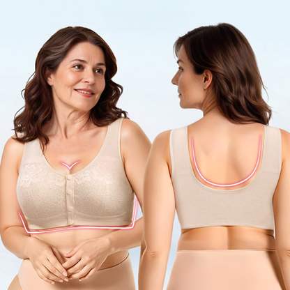 Front Closure Breathable Cotton Lifting Bra for Seniors