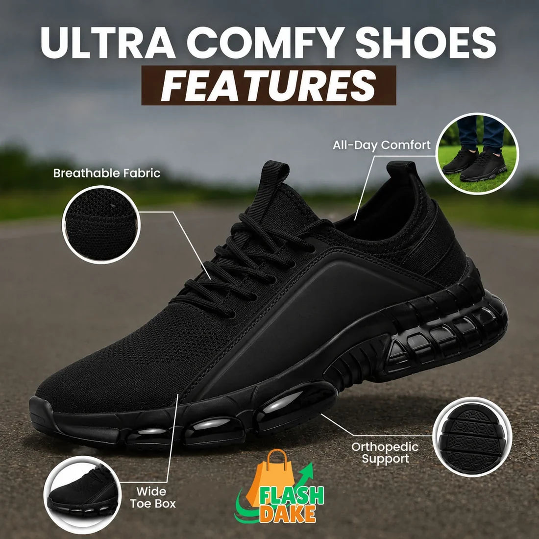Men's Lightweight Breathable Low-Top Running Shoes