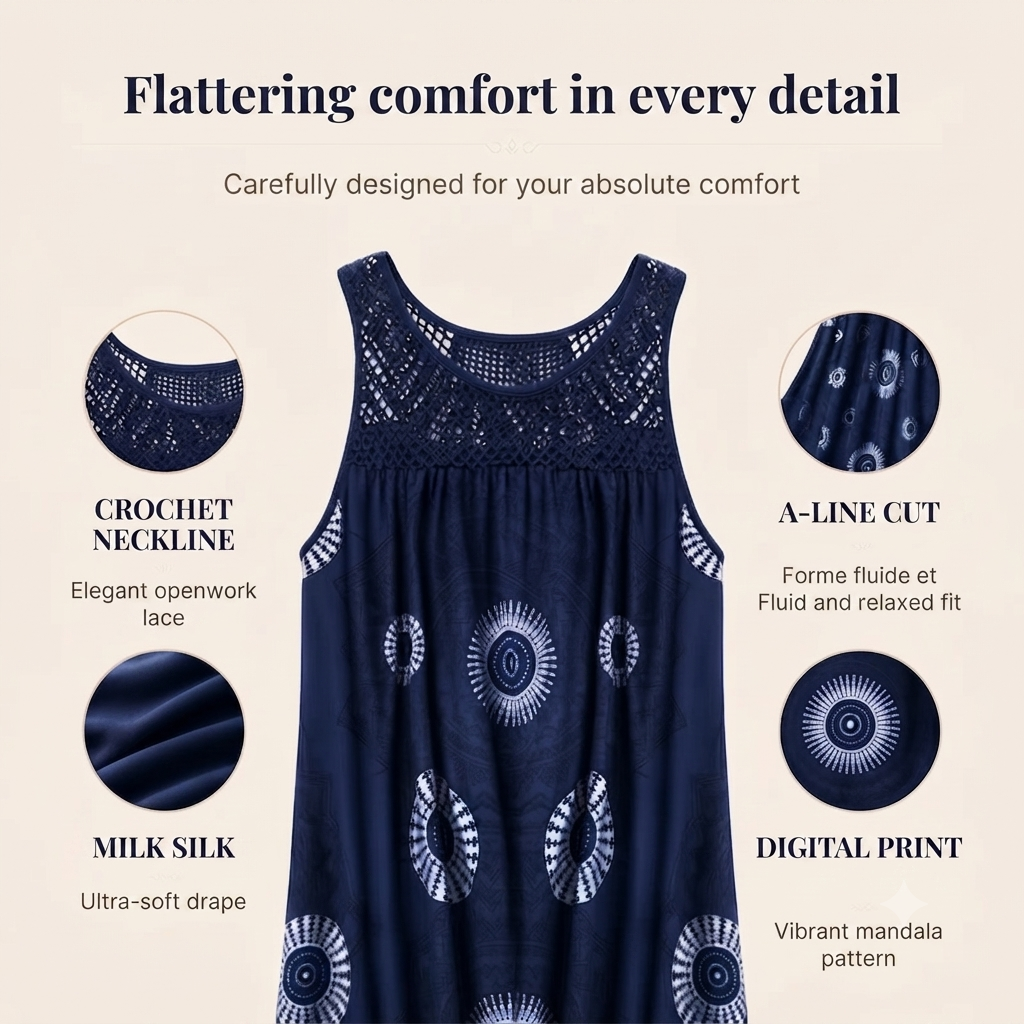 Womens Plus Size Sleeveless Summer Dress - Stylish Patterned Sundress for Warm Weather