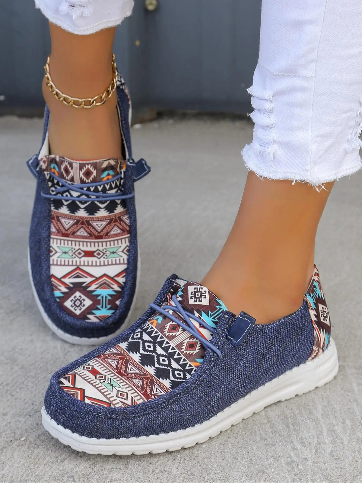Women's Boho Slip-On Walking Shoes (Casual, Comfortable, Random Pattern)