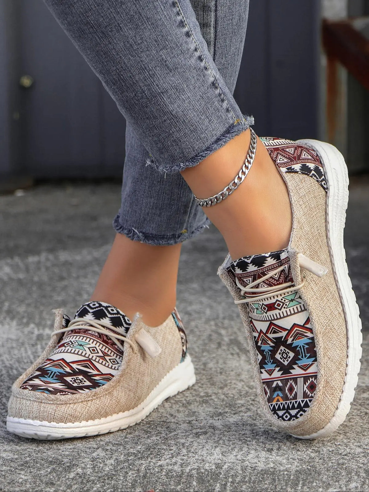 Women's Boho Slip-On Walking Shoes (Casual, Comfortable, Random Pattern)