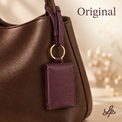 Personalized Leather Bag Charm Pouch
