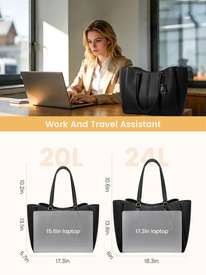 💼Laptop Tote Bag – Triple Compartments, Fits 15.6" & 17.3" Laptops