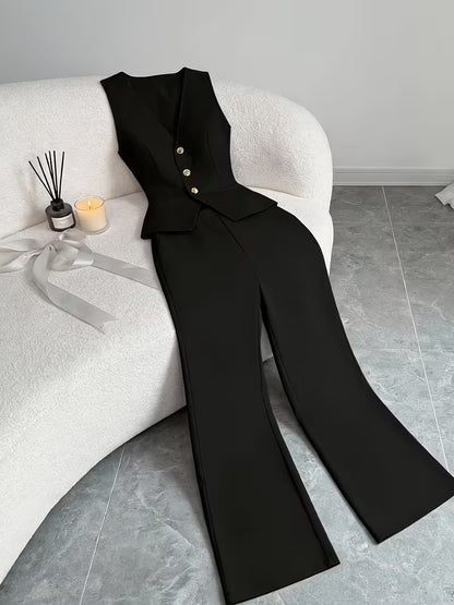 Elegant Sleeveless Top and Pants Set for Women