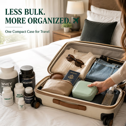 ✨2‑Week Pill Organizer Binder Case | 14 Reusable Color‑Coded Pill Pouch💊