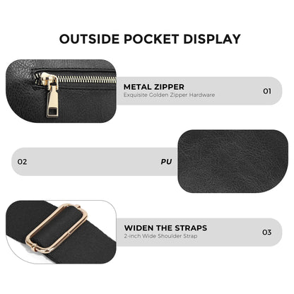Vegan Leather Crossbody Bum Bag for Women with Mini Pouch