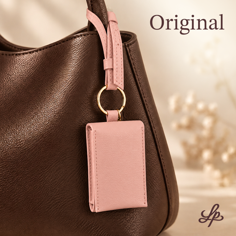 Personalized Leather Bag Charm Pouch