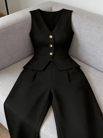 Elegant Sleeveless Top and Pants Set for Women