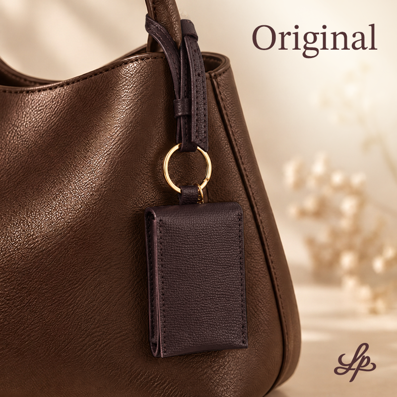Personalized Leather Bag Charm Pouch