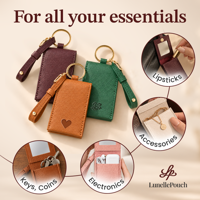 Personalized Leather Bag Charm Pouch