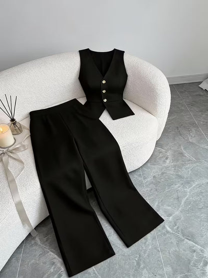 Elegant Sleeveless Top and Pants Set for Women