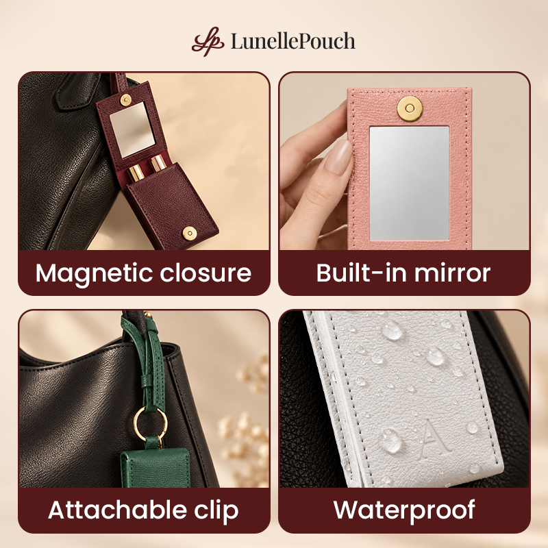 Personalized Leather Bag Charm Pouch