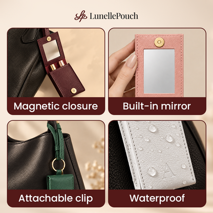 Personalized Leather Bag Charm Pouch