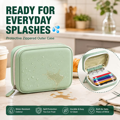 ✨2‑Week Pill Organizer Binder Case | 14 Reusable Color‑Coded Pill Pouch💊