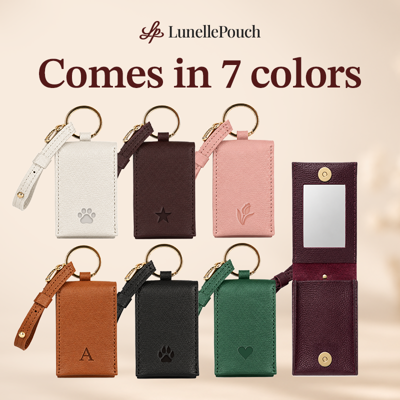 Personalized Leather Bag Charm Pouch