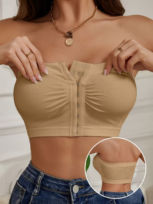 Plus Size Strapless Seamless Push-Up Bandeau Tube Bra