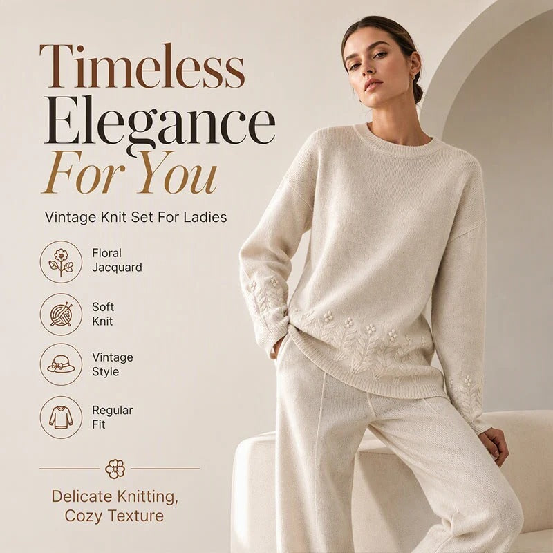 Women's sweater with round neck and cable pattern