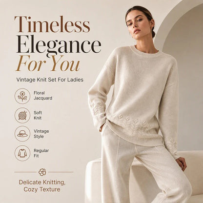 Women's sweater with round neck and cable pattern