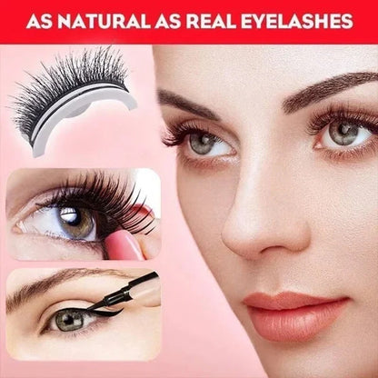 🌺 Glue-Free Self-Adhesive Lashes – 3-Second, Natural & Reusable