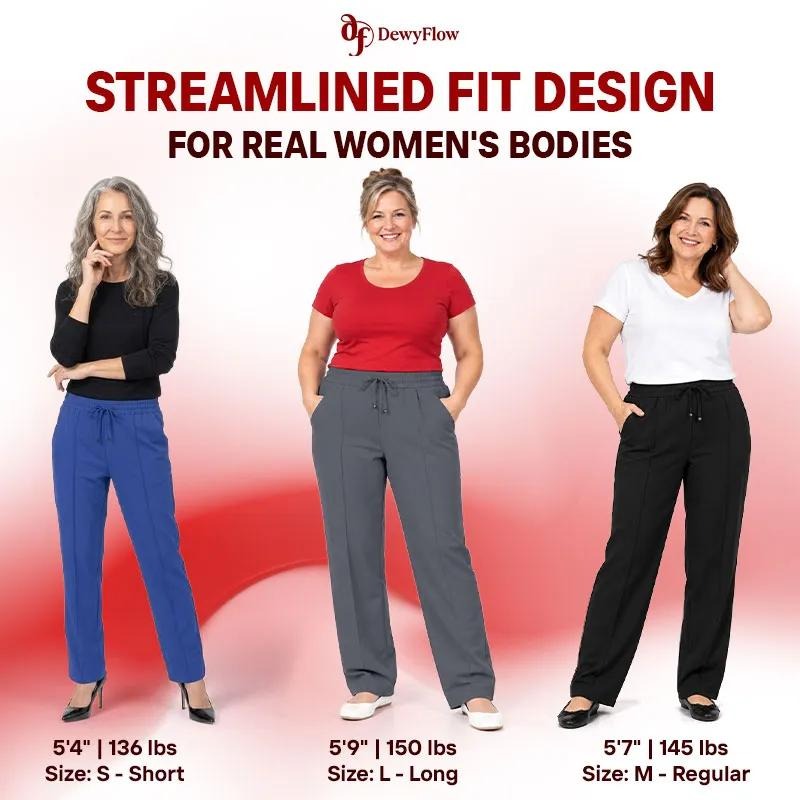 DewyFlow - #1 Elastic Waist Stretch Dress Pants for Seniors