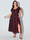 Floral Textured Jacquard Slit Hem Maxi Dress