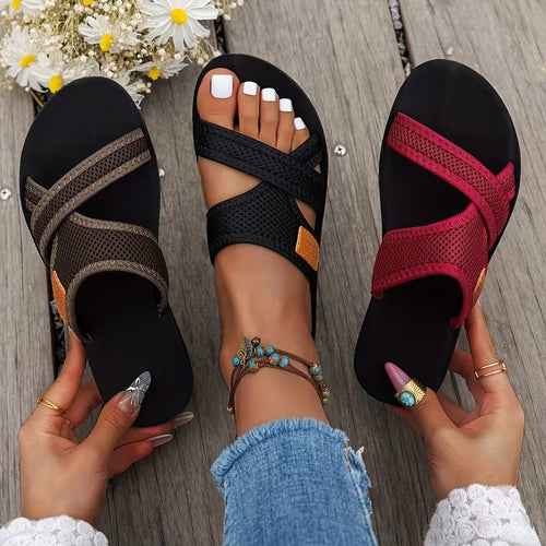 Women's Mesh Sport Sandals - Breathable Flat Slippers