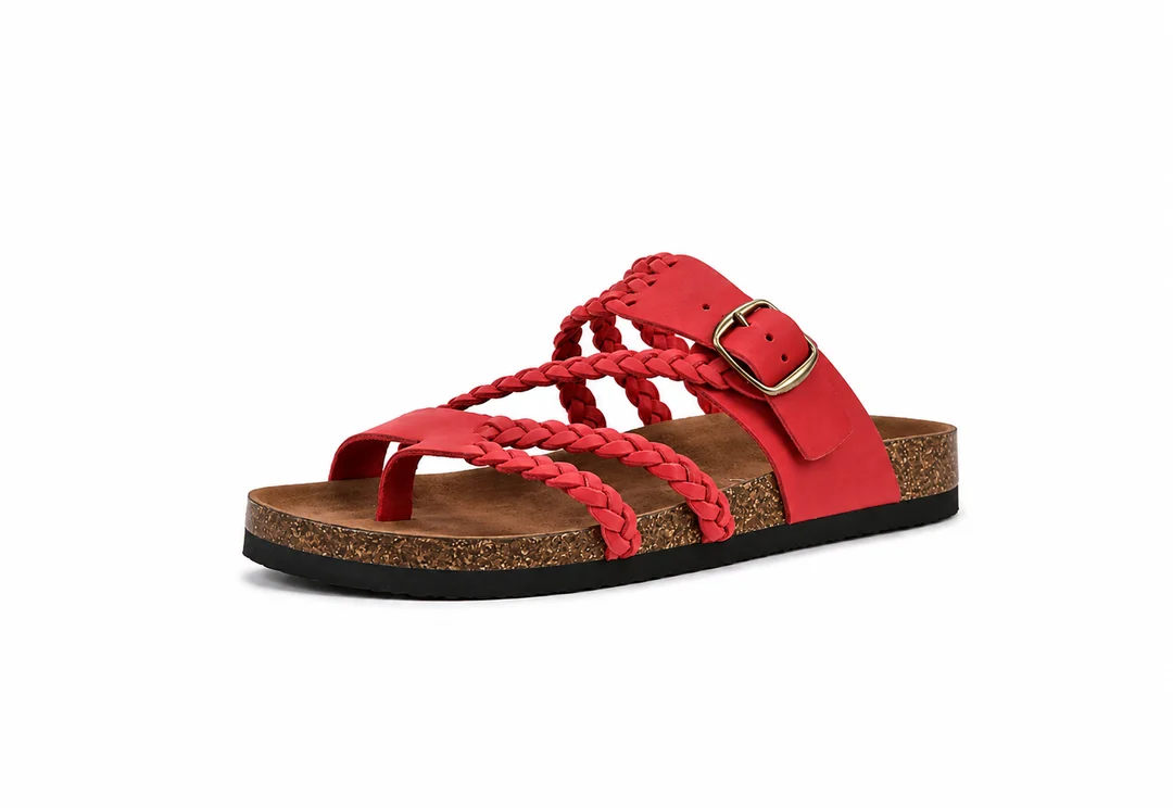 Hayleigh Braided Cork Sandals – Ergonomic Arch Support & Boho Style