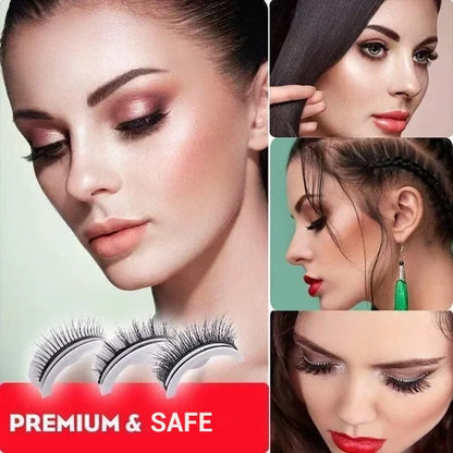 🌺 Glue-Free Self-Adhesive Lashes – 3-Second, Natural & Reusable
