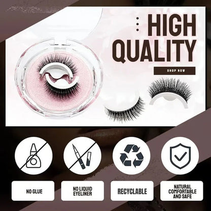 🌺 Glue-Free Self-Adhesive Lashes – 3-Second, Natural & Reusable
