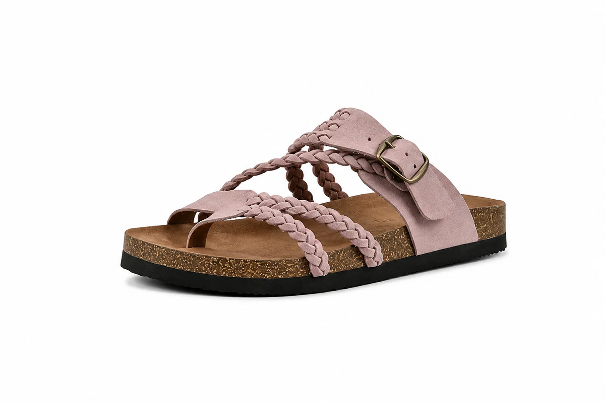 Hayleigh Braided Cork Sandals – Ergonomic Arch Support & Boho Style
