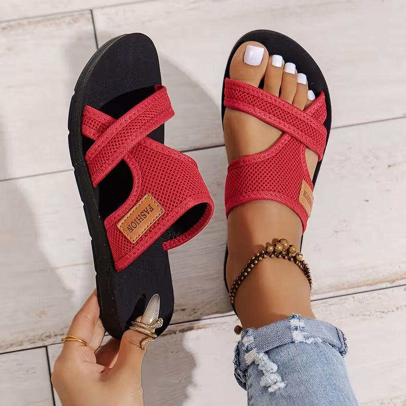 Women's Mesh Sport Sandals - Breathable Flat Slippers