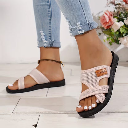Women's Mesh Sport Sandals - Breathable Flat Slippers