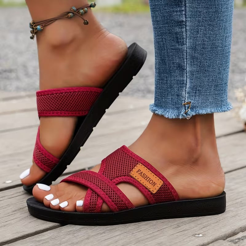 Women's Mesh Sport Sandals - Breathable Flat Slippers