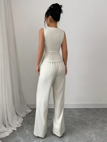 Elegant Sleeveless Top and Pants Set for Women