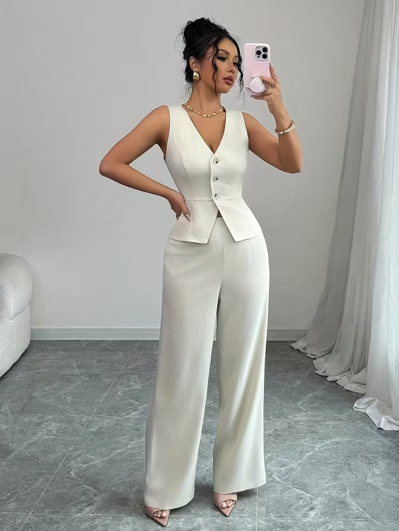 Elegant Sleeveless Top and Pants Set for Women
